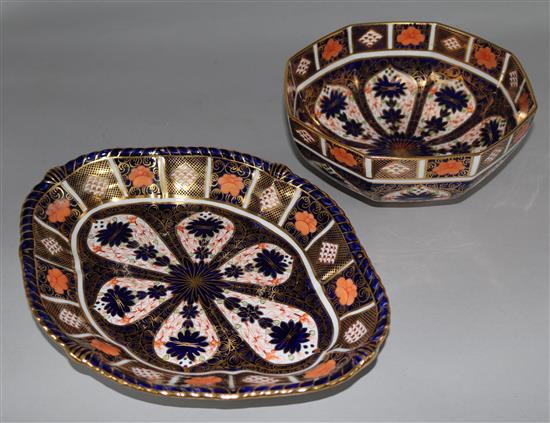 A Crown Derby dish and bowl
